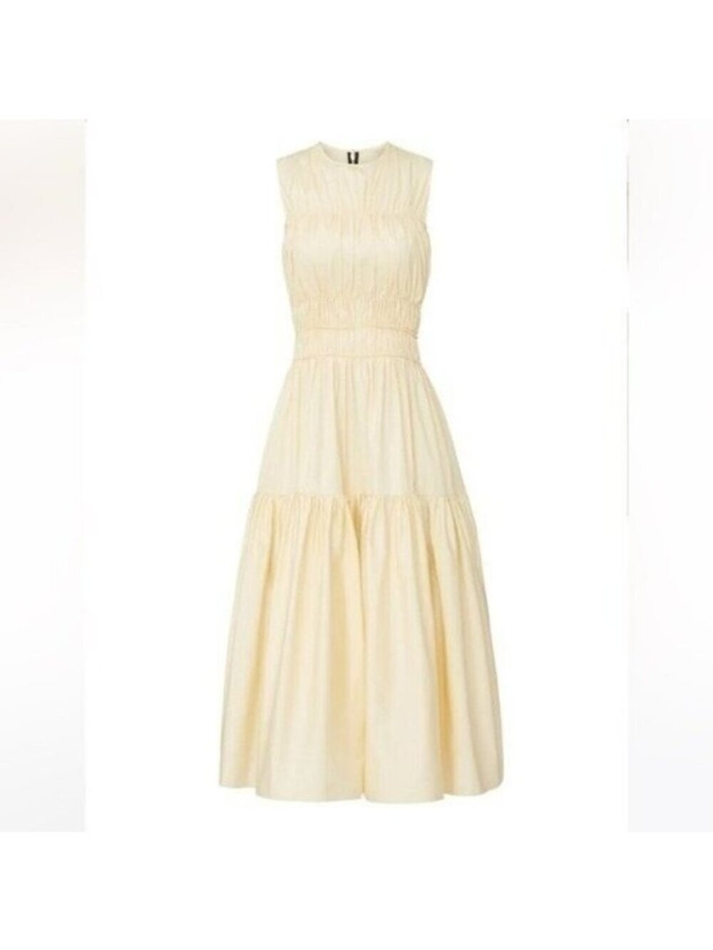 Roksanda Isilda Dress Ivory Cream Ruched Peasant Cottagecore-European Midi Dress - Picture 9 of 9